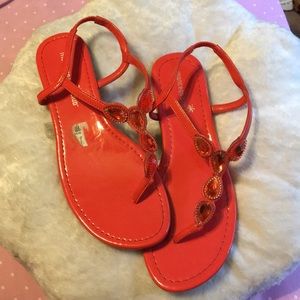 Fluorescent pink/orangish women’s sandals